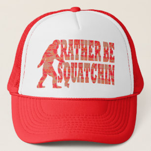Casquette Soyez plutôt squatchin, camouflage rouge