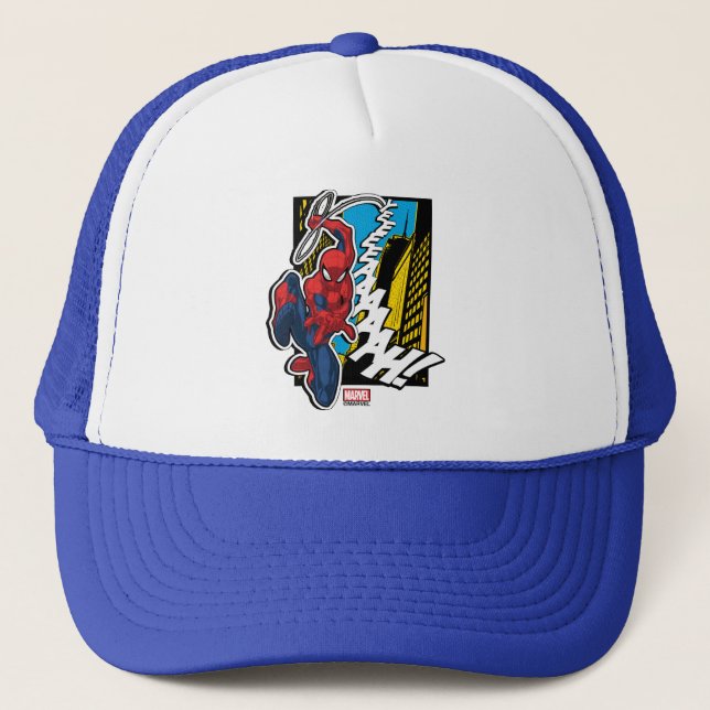Casquette Spider-Man | Panneaux animés tournants Web Pop Art (Devant)