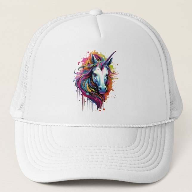 Casquette Splash Unicorne Abstraite (Devant)