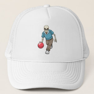 Casquette Squelette au Bowling avec Bowling ball