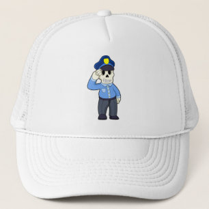 Casquette Squelette en policier avec chapeau de policier