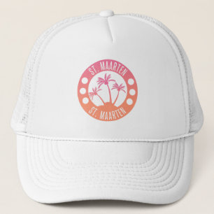 Casquette St Maarten Rose et Coral Gradient Sint Martin