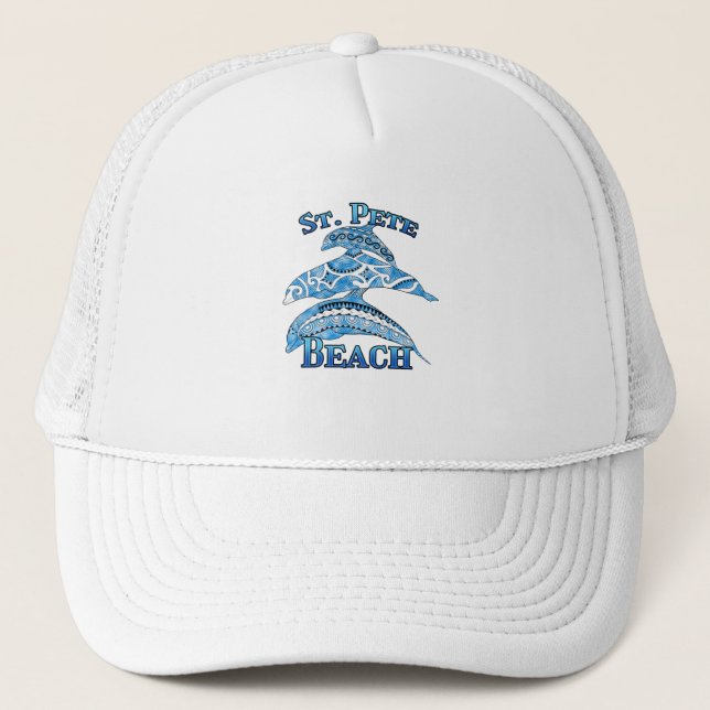 Casquette St. Pete Florida Beach Vacation Dauphins tribaux (Devant)