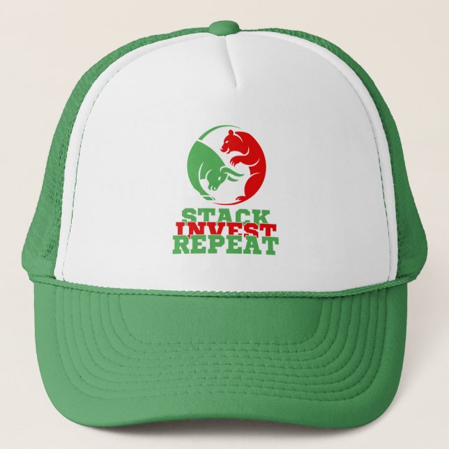 Casquette Stack Invest Repeat™ Hustle Algorithme Bulls & Bea (Devant)
