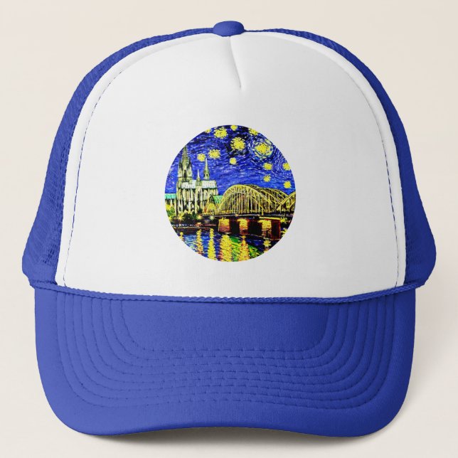 Casquette Starry Night Cologne Allemagne Cathédrale (Devant)