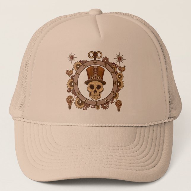 Casquette Steampunk Thème Top Hat Skull Thunder_Cove (Devant)