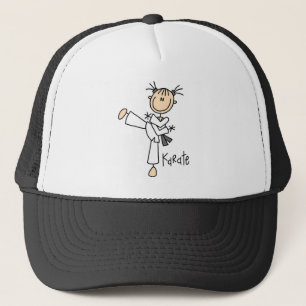 Casquette Stick Figure Girl Karate T-shirts et cadeaux