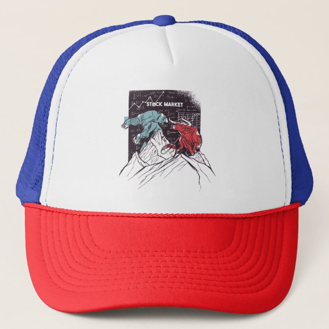 Casquette Stock Market Fight Bull contre Bear Trading (Devant)