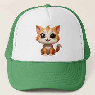 Casquette Style de dessin animé de chat orange mignon - 8973