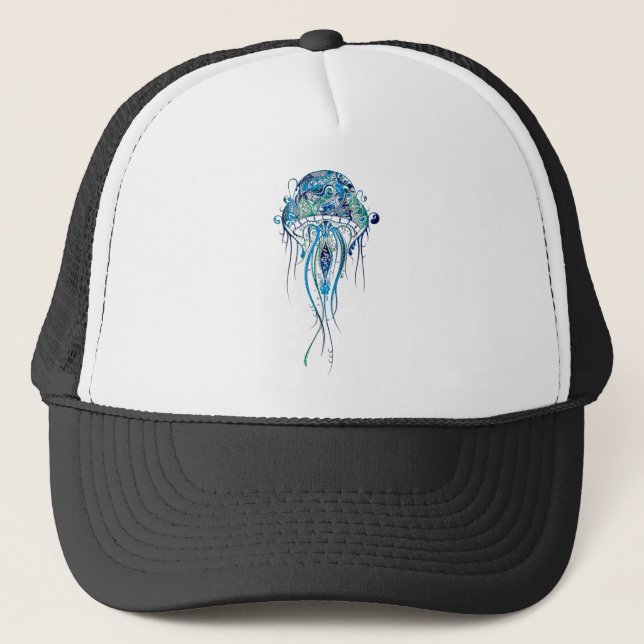 Casquette Style de tatouage de méduse coloré (Devant)