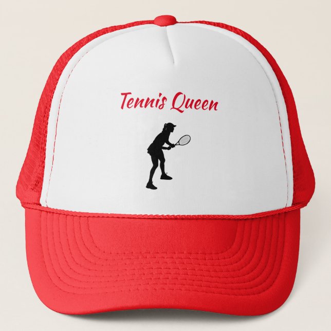 Casquette Style rouge moderne Tennis queen texte personnalis (Devant)