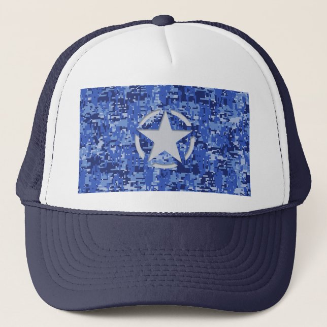 Casquette Stylo Star Retro Camouflage bleu marine (Devant)