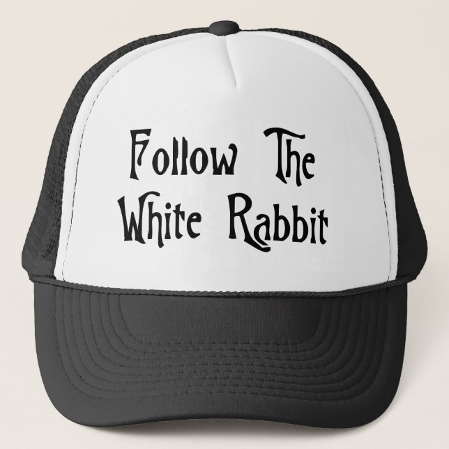 Casquette Suivez le lapin blanc (Devant)