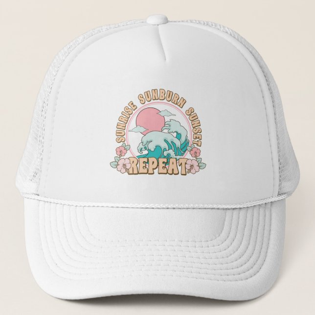Casquette Sunrise Sunburn Sunset Repeat Summer Beach Life  (Devant)