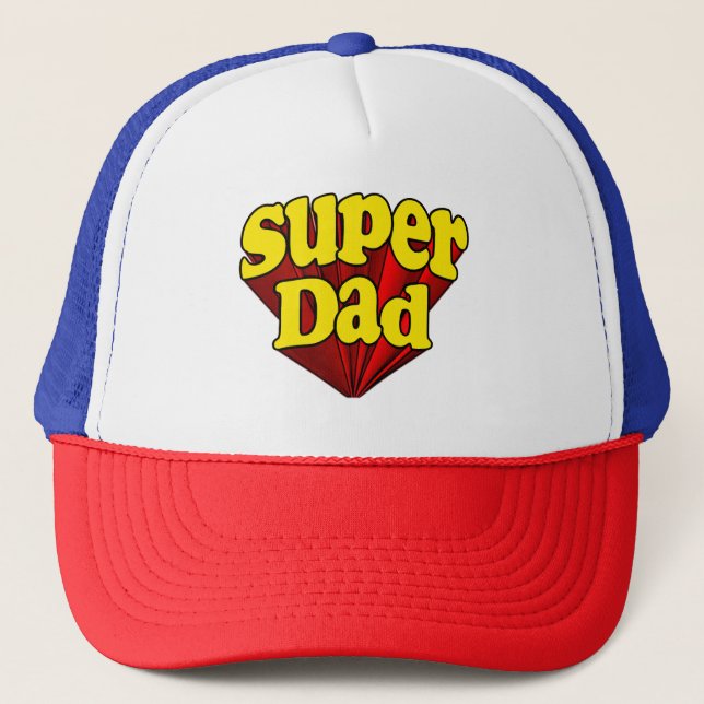 Casquette Super Papa, Super Rouge/Jaune/Blue Father's Day (Devant)