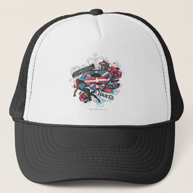 Casquette Supergirl sauve le monde (Devant)