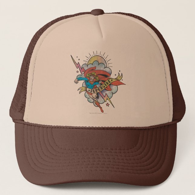 Casquette Supergirl volant éclair tatouage (Devant)