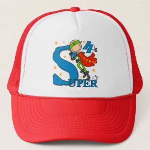 Casquette Superhero Boy 4th Birthday Tshirts et cadeaux