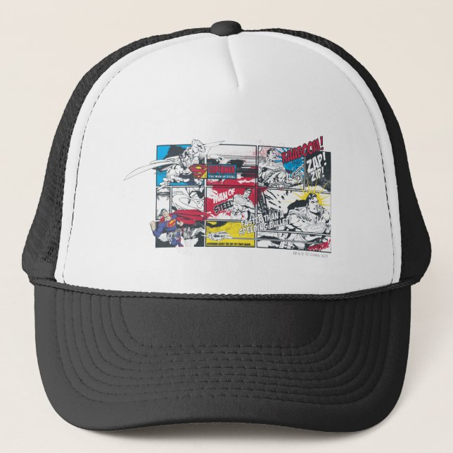 Casquette Superman Comic Book Collage (Devant)