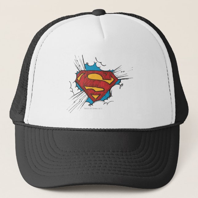Casquette Superman S-Shield | Dans le logo Nuages (Devant)