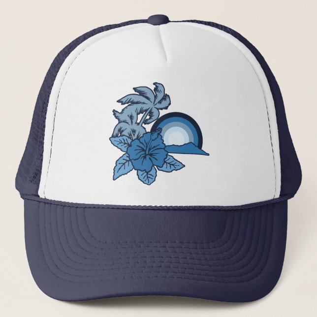 Casquette Surf Safari Hawaiian Retro Trucker Hat (Devant)