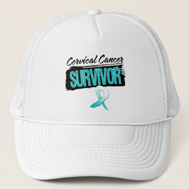 Casquette Survivant du cancer du col de l'utérus cool (Devant)
