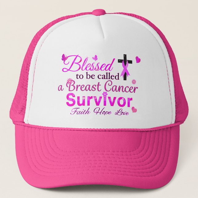 Casquette Survivant du cancer du sein béni (Devant)
