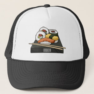 Casquette Sushi cartoon illustration 