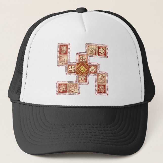 Casquette Svastika traditionnel indien (Devant)