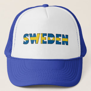 Casquette Sweden Flag Colors Typography Trucker Hat