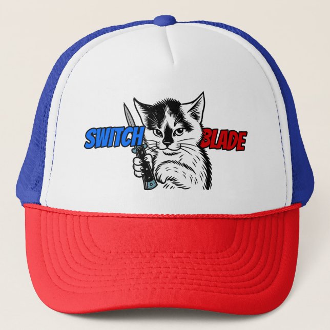 Casquette Switchblade Cat Trucker Hat by Phil Elmore (Devant)