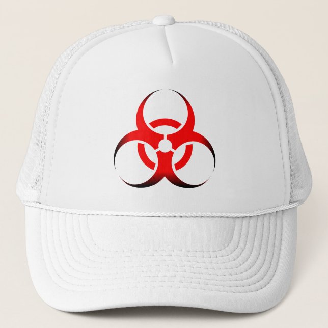 Casquette Symbole biologique de biodanger rouge et noir (Devant)