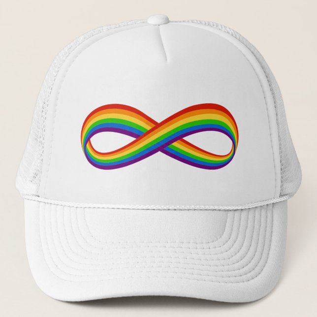 Casquette Symbole d'amour arc-en-ciel infini Gay pride perso (Devant)