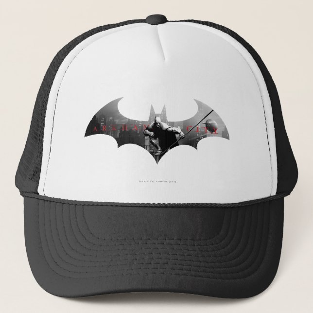 Casquette Symbole de chauve-souris de la ville d'Arkham (Devant)
