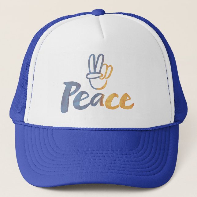 Casquette SYMBOLE DE PAIX V-SIGNE Ukraine anti-guerre (Devant)