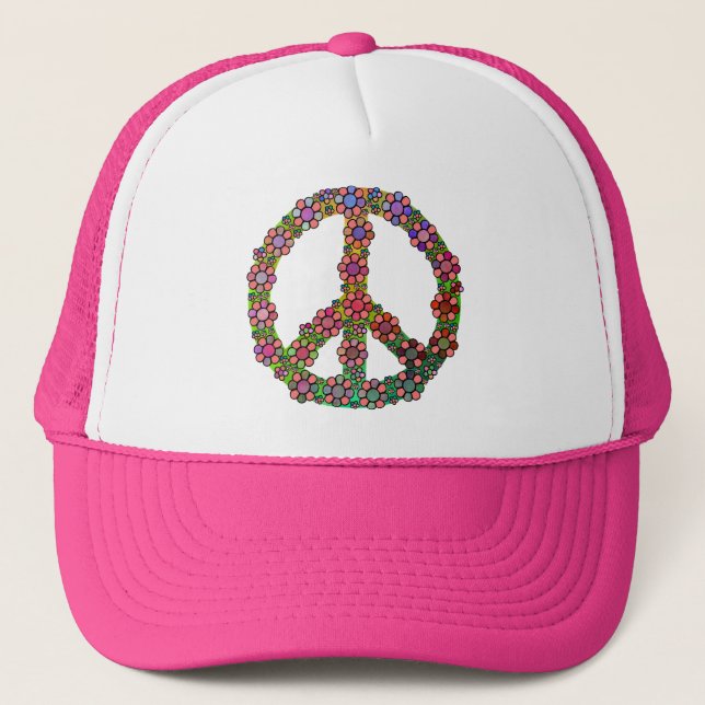 Casquette Symbole de signe de paix de fleur (Devant)