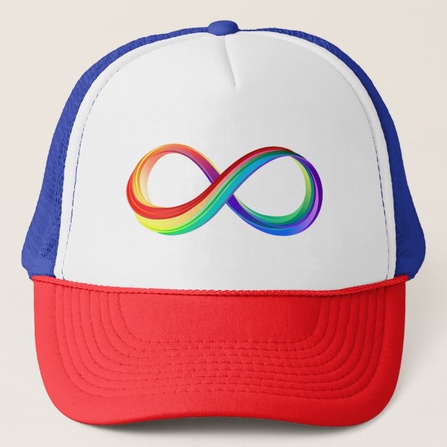 Casquette Symbole d'infinité arc-en-ciel stratifié (Devant)