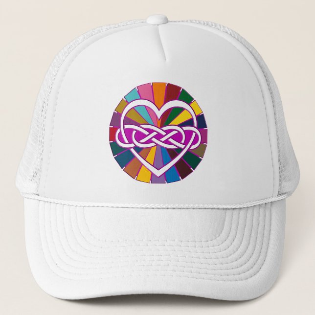 Casquette Symbole double Infinité Coeur brillant coloré (Devant)