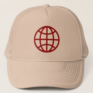 Casquette Symbole du monde - Rouge rubis