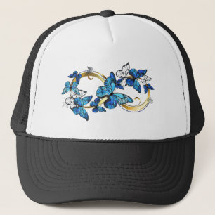 Casquette Symbole infini de papillons Morpho bleus