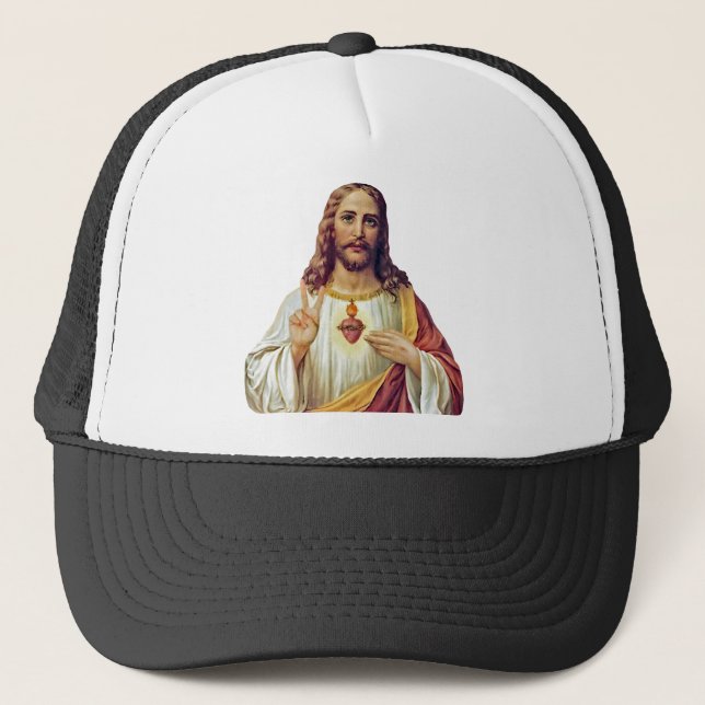Casquette Symbole Sacré-Coeur de Paix de Jésus Portrait (Devant)