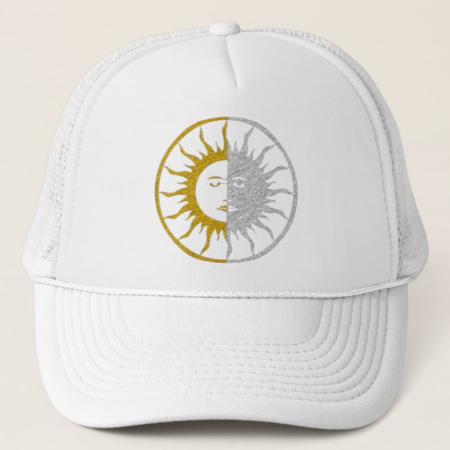 Casquette Symbole SOLEIL ET LUNE - or argent (Devant)