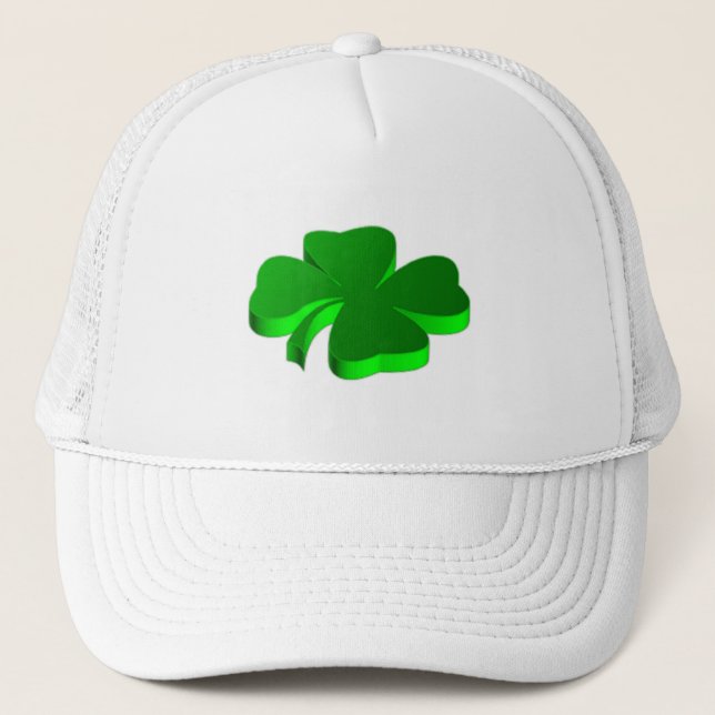 Casquette Symbole vert de trèfle à quatre feuilles chanceux  (Devant)