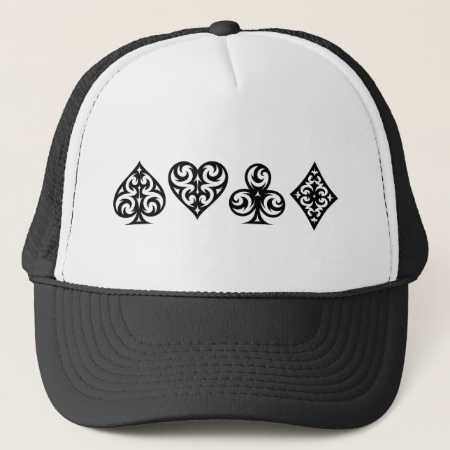 Casquette Symboles de costume de cartes de jeu (Devant)
