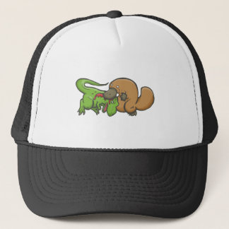 Casquette T-rex contre l'ornithorynque