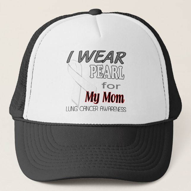 Casquette T-shirt de conscience de ruban de perle de cancer (Devant)