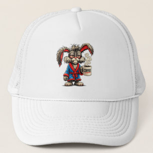 Casquette T-shirt drôle de lapin grincheux café