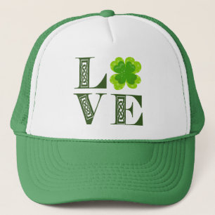 Casquette T-Shirt LOVE Trèfle Vert Irlandais Nœud Celtique