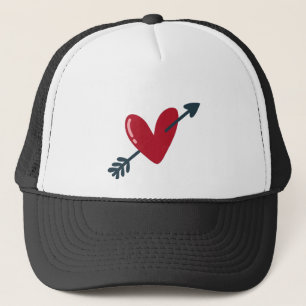 Casquette T-Shirt minimaliste Saint-Valentin Cœur avec Flèch