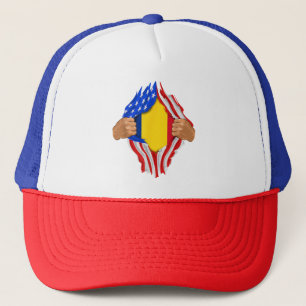 Casquette T-Shirt Sang Roumain en Moi Drapeau de la Roumanie